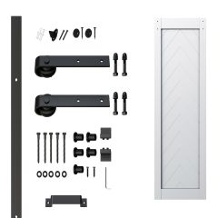 32" x 84" Herringbone Solid Primed Barn Door Kit
