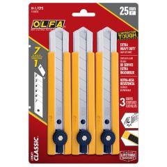 OLFA 25mm HD Rubber Inset Utility Knife-3/Pack