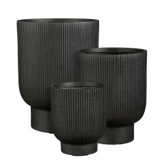 Nuovo Pot Tall Round Black 29 x 24cm