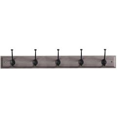 MDF Board with 5 Black Hooks