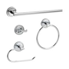 Yates Polished Chrome Steel 4-Piece Bath Set