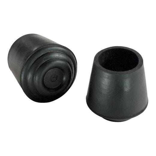 1" noir Embout de jambe antidérapant en plastique