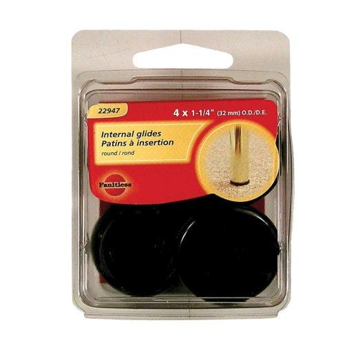 1-1/4" Plastic Round Inside Leg Tip-4/Box