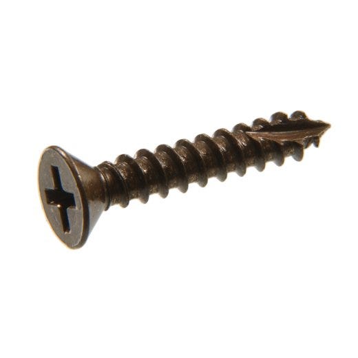 #9 x 3/4" Antique Brass Flat Head Hinge Screw