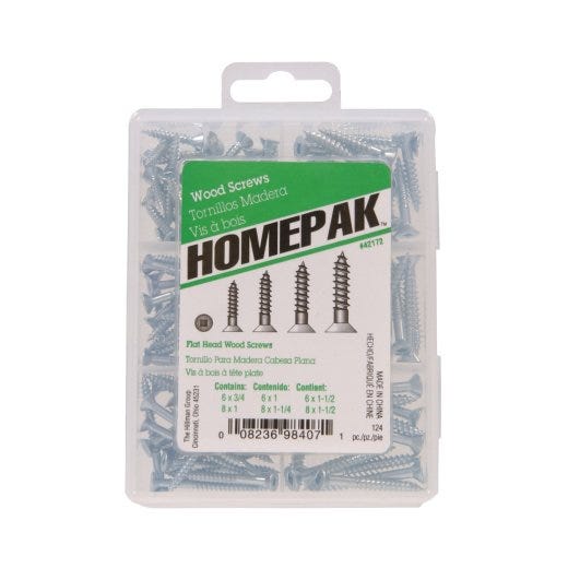 #7 x 1" Zinc Flat Head Wood Screw-6/Pack