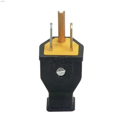 Black Spring Action Straight Blade Plug 15A 125V 2P\/3W