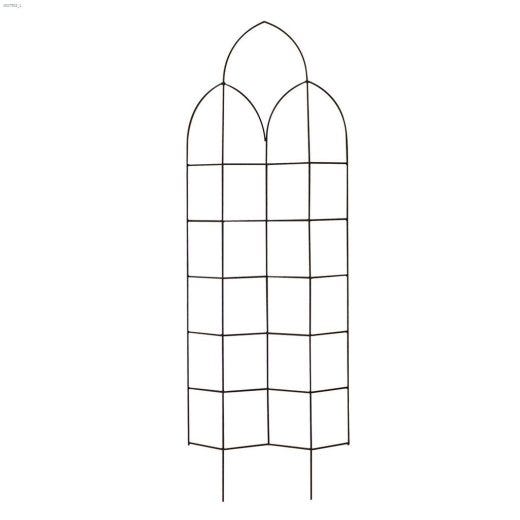72\" x 24\" Powder Coated Black Offset Spires Trellis