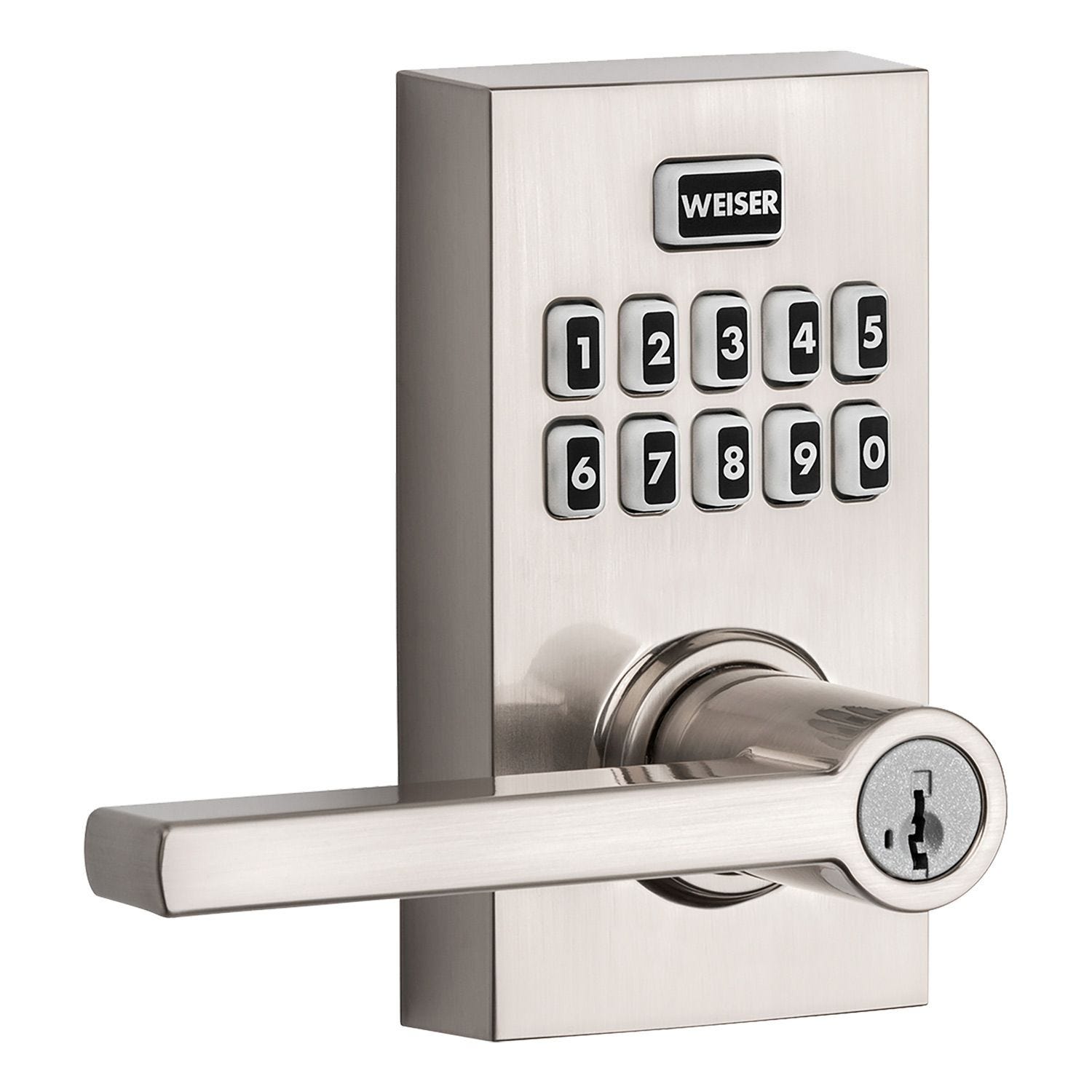 Electronic outlet door lever