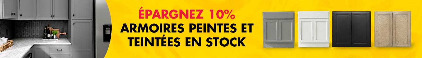 économisez 10% de réduction sur les armoires peintes et teintées Banner
