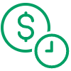 Dollar coin & clock icons