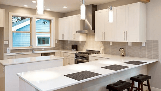 white kitchen lighting