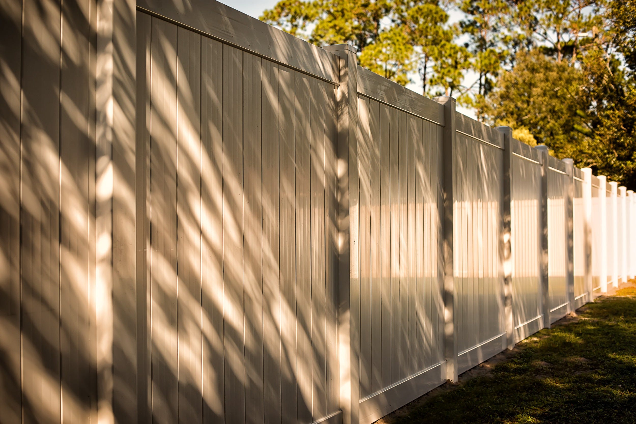 sun shining on fence