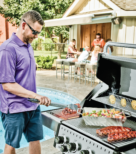 pool bbq grilling lunch